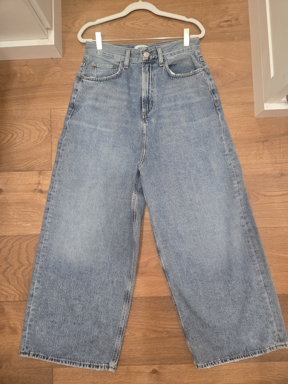 Agolde Valeria Women's Relaxed Wide-Leg Light Blue Jeans